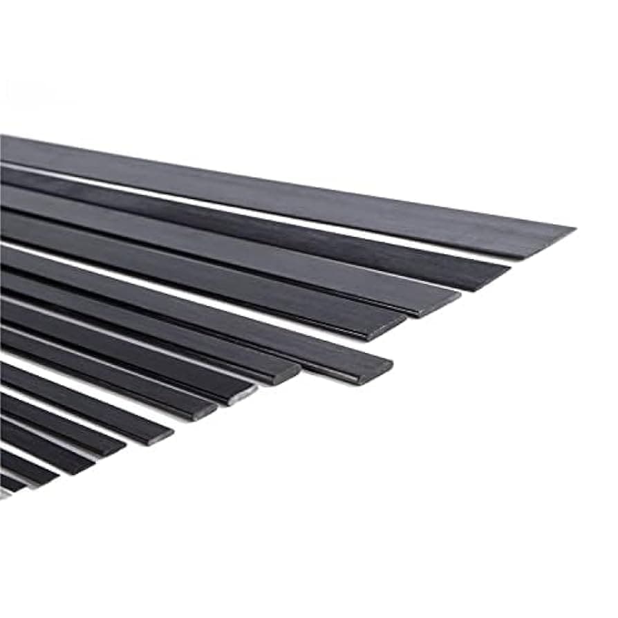 Carbon Fiber Strips in 5mm x 0.5mm x 1000mm Pack of 2Pc