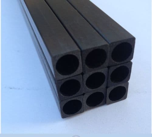 Carbon Fibre Square (Hollow) 8mm x 1000mm Paxk of  2Pc