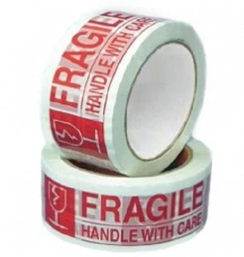 HANDLE WITH CARE   PRINTED TAPE IN 48MM X 65MTR