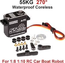Waterproof 55Kg 8.4V Coreless Digital Servo Full Metal Gears IP67